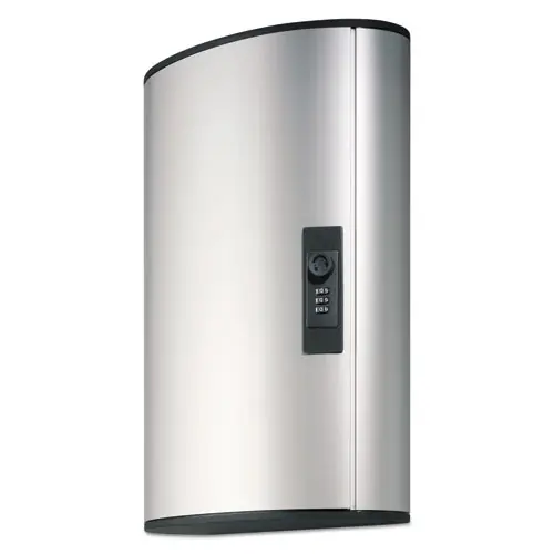 Durable® Locking Key Cabinet, 72-Key, Brushed Aluminum, Silver