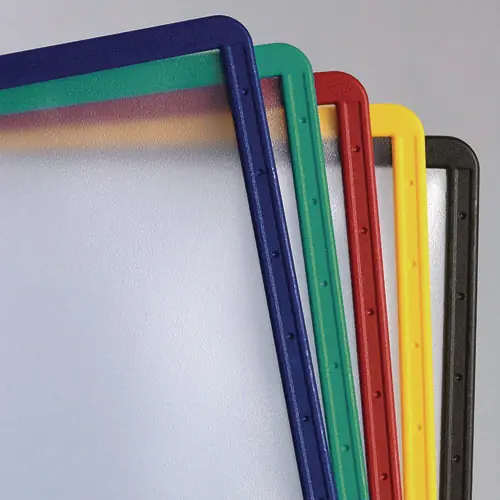 Durable® SHERPA Vario Replacement Panels, 1 Section, Clear with Assorted Color Borders, 5/Pack