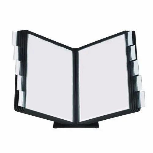 Durable® VARIO Document Holder, 10 Panels, Black Borders