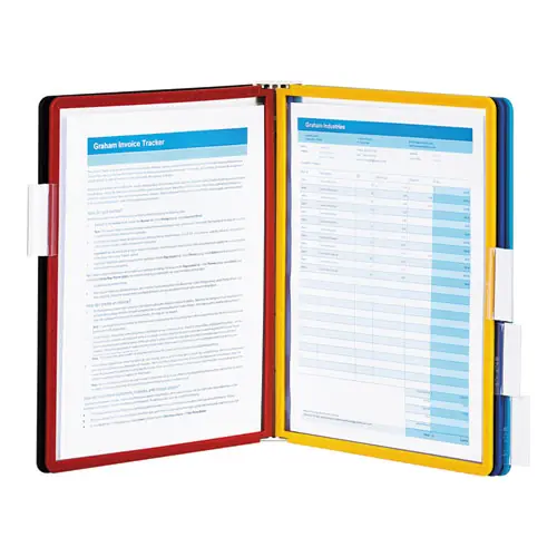 Durable® VARIO Wall Reference System, 5 Panels, Letter, Assorted Borders and Panels