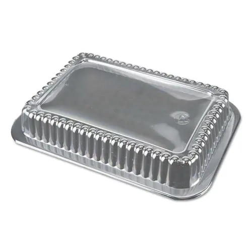Durable Packaging Dome Lids for 1.5 lb Oblong Containers, Clear Plastic, 6.56 x 4.63 x 2, 500/Carton