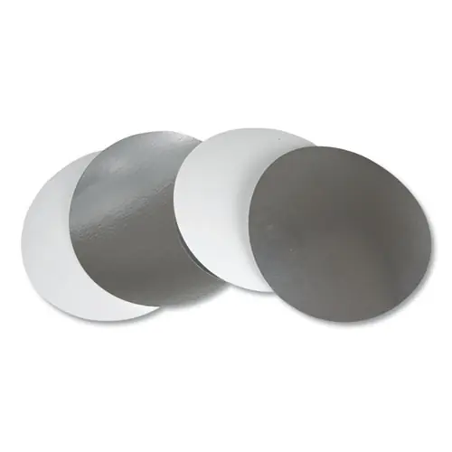 Durable Packaging Flat Board Lids, For 8" Round Containers, Silver, Paper, 500/Carton