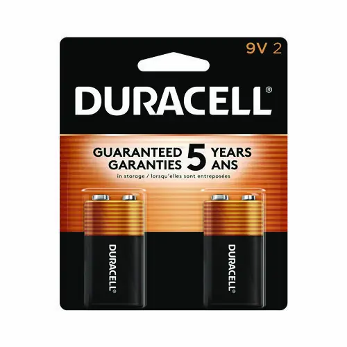 Duracell® CopperTop Alkaline 9V Batteries, 2/Pack