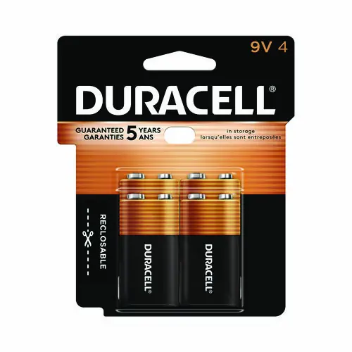Duracell® CopperTop Alkaline 9V Batteries, 4/Pack