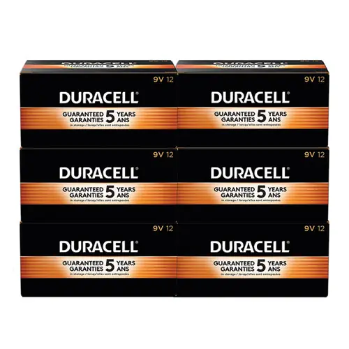 Duracell® CopperTop Alkaline 9V Batteries, 72/Carton