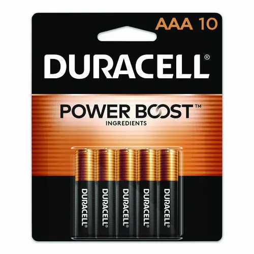 Duracell® Power Boost CopperTop Alkaline AAA Batteries, 10/Pack