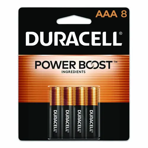 Duracell® Power Boost CopperTop Alkaline AAA Batteries, 8/Pack, 40 Packs/Carton