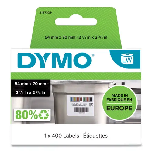 DYMO® Days of the Week Barcode Labels for LabelWriter Label Printers, Black/White, 400 Labels/Roll