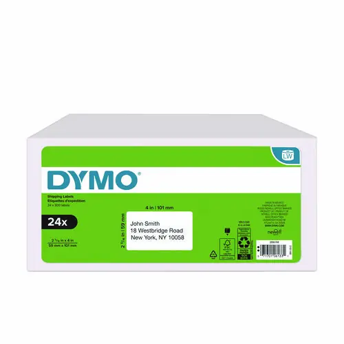 DYMO® Labels for LabelWriter Label Printer, 2.31" x 4", White, 300 Labels/Roll, 24 Rolls/Pack
