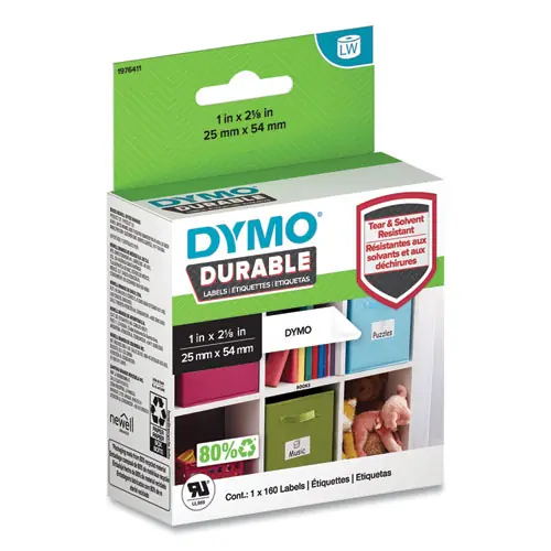 DYMO® LW Durable Multi-Purpose Labels, 1" x 2.12", 160 Labels/Roll