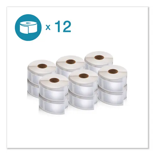 DYMO® LW Multipurpose Labels, 1" x 2.13", White, 500 Labels/Roll, 12 Rolls/Pack