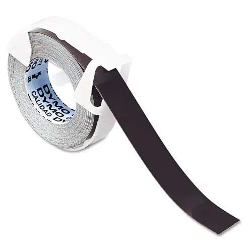 DYMO® Self-Adhesive Glossy Labeling Tape for Embossers, Black, 0.37" x 9.8 ft Roll