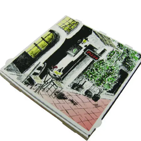 E-Flute Pizza Box 12in White/Kraft - 50 Pack