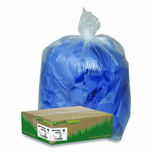 Earthsense® Commercial Linear Low Density Clear Recycled Can Liners, 23 gal, Clear, 150/Carton