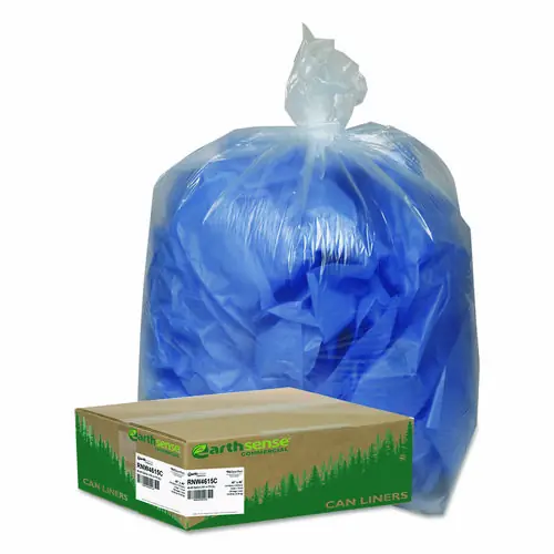 Earthsense® Commercial Linear Low Density Clear Recycled Can Liners, Clear, 45 gal, 1.5 mil, 40" x 46"