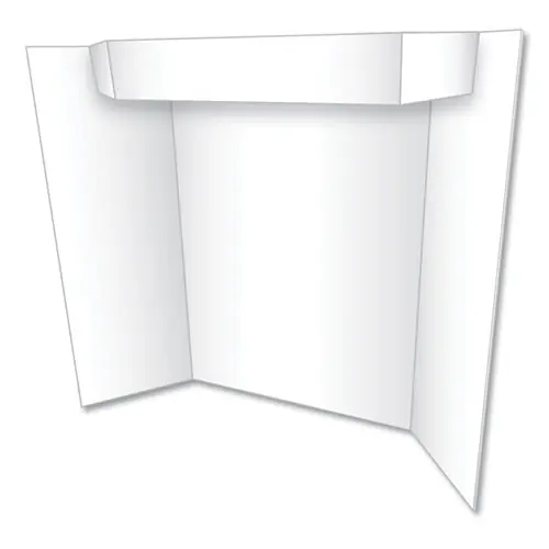 Eco Brites Two Cool Tri-Fold Poster Board, 24 x 36, White/White