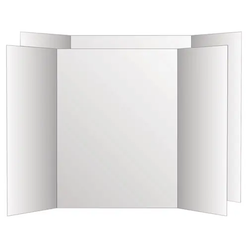 Eco Brites Two Cool Tri-Fold Poster Board, 36 x 48, White/White, 6/Carton