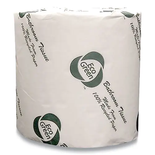 Eco Green® Recycled 2-Ply Standard Toilet Paper, Septic Safe, White, 600 Sheets/Roll, 48 Rolls/Carton