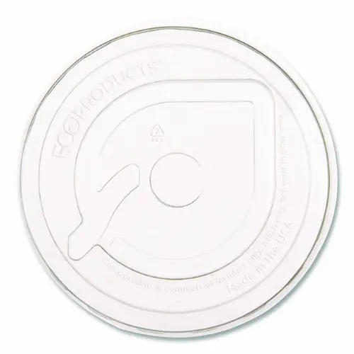 Eco-Products® GreenStripe Cold Cup Flat Lids, Clear, 100/Pack, 10 Packs/Carton
