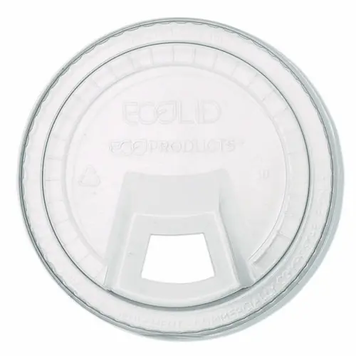 Eco-Products® GreenStripe Cold Cup Sip Lids, Fits 9 oz/12 oz to 24 oz Cold Cups, Plastic, Clear, 1,000/Carton