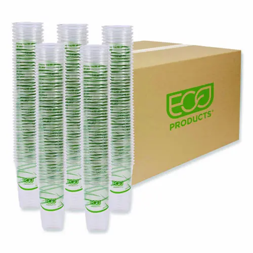Eco-Products® GreenStripe Renewable and Compostable Cold Cups, 20 oz, Plastic, Clear, 50/Pack, 20 Packs/Carton