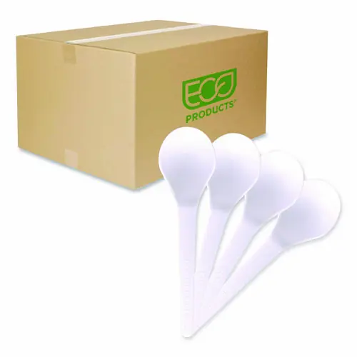 Eco-Products® Plantware Compostable Soup Spoon, Heavyweight, 50/Pack, 20 Packs/Carton