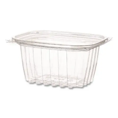 Eco-Products® Renewable and Compostable Rectangular Deli Containers with Lid, 16 oz, Clear, 100/Pack, 3 Packs/Carton