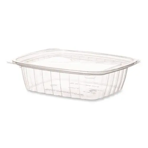 Eco-Products® Renewable and Compostable Rectangular Deli Containers with Lid, 24 oz, Clear, Plastic, 50/Pack, 4 Packs/Carton
