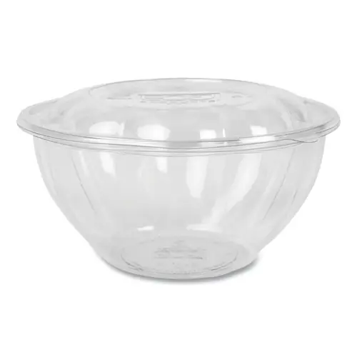 Eco-Products® Renewable and Compostable Salad Bowls with Lids, 32 oz, Clear, Plastic, 50/Pack, 3 Packs/Carton