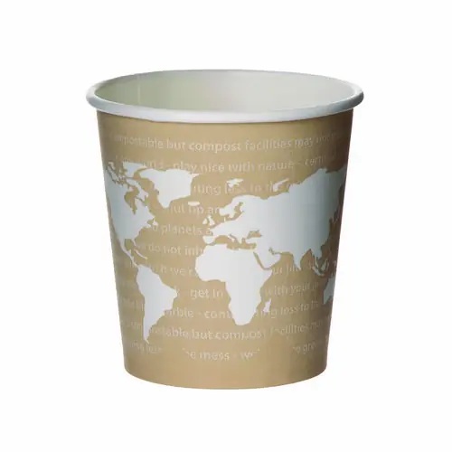 Eco-Products® WorldArt Hot Cups, 4 oz, Paper, Tan, 1,000/Carton