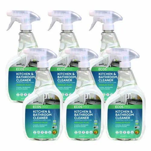 ECOS® PRO Parsley Plus All-Purpose Kitchen and Bathroom Cleaner, Parsley Scent, 32 oz Spray Bottle, 6/Carton