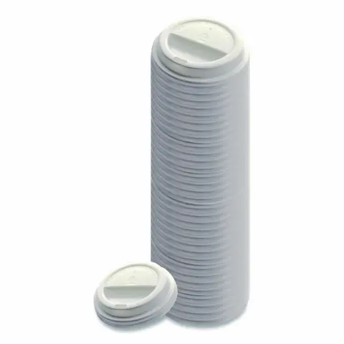 Emerald™ Universal Sip Through Plastic Hot Cup Lid, White, 50/Pack, 20 Packs/Carton