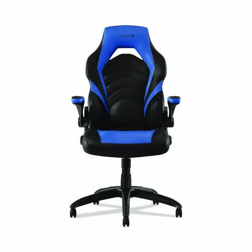 Emerge™ Vortex Bonded Leather Gaming Chair, Blue/Black, Black Base, 17.9" - 21.6" Seat Height, Supports Up to 301 lbs