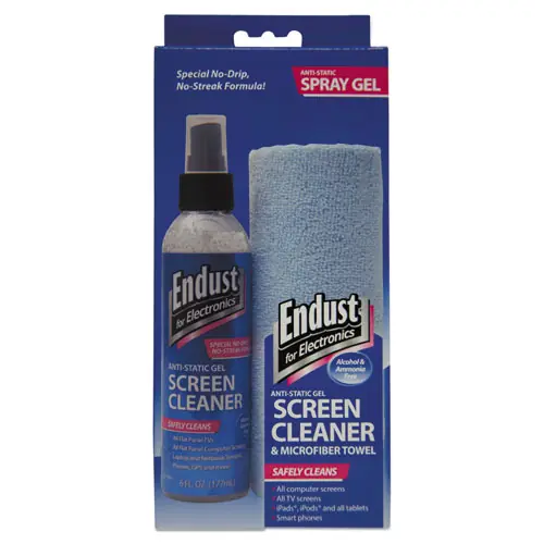 Endust® for Electronics LCD/Plasma Cleaning Gel Spray with Microfiber Cloth, 6 oz Pump Bottle