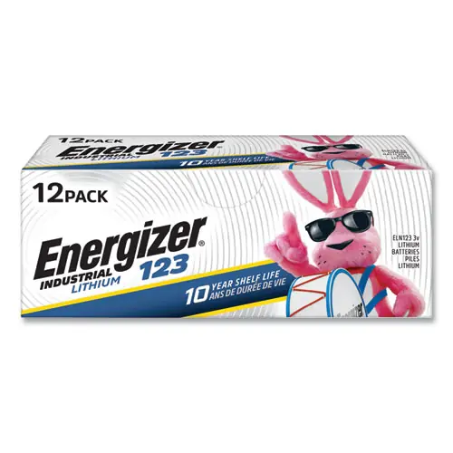 Energizer® Industrial Lithium CR123 Photo Battery, 3 V, 12/Pack