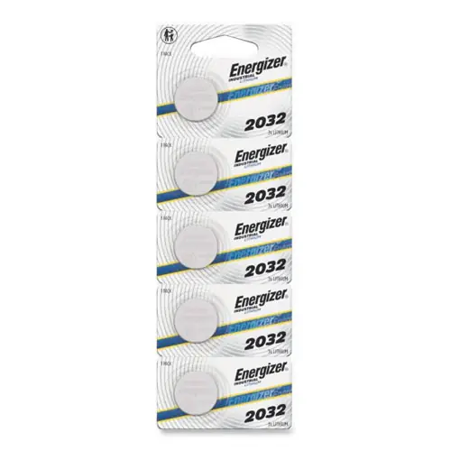 Energizer® Industrial Lithium CR2032 Coin Battery, 3V, 100/Box, Tear-Strip Packaging