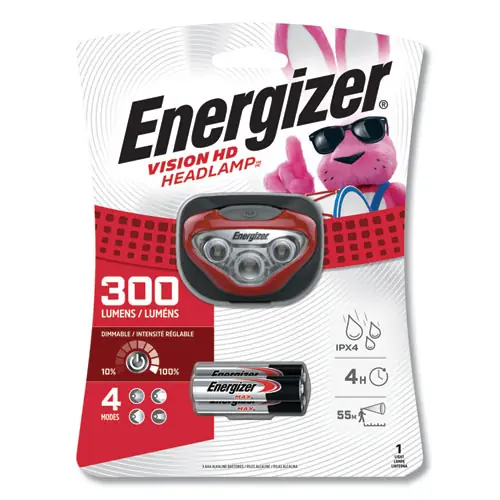 Energizer® LED Headlight, 3 AAA Batteries Included, Red