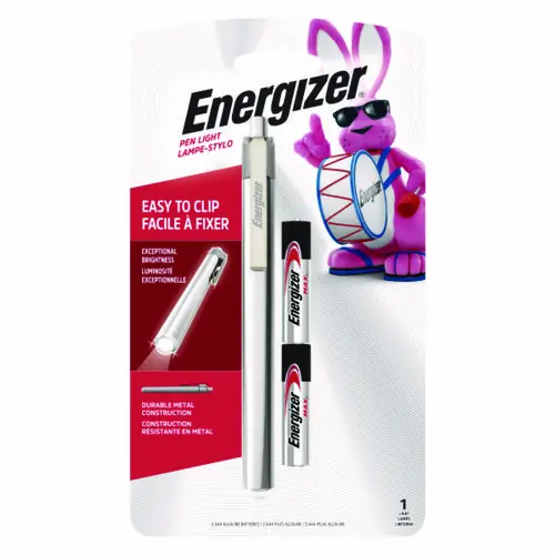 Energizer® LED Pen Light, 2 AAA Batteries (Included), Silver/Black