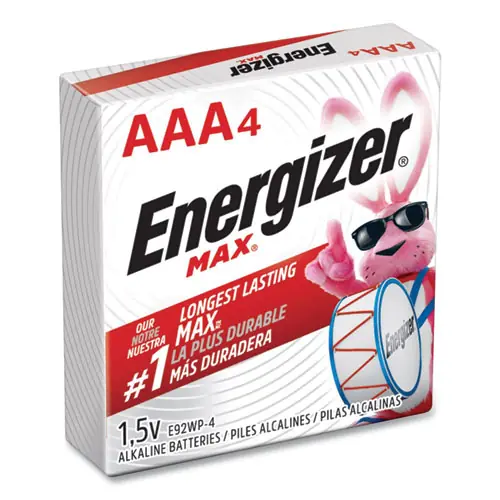 Energizer® MAX AAA Alkaline Batteries, 1.5V, Pack of 4
