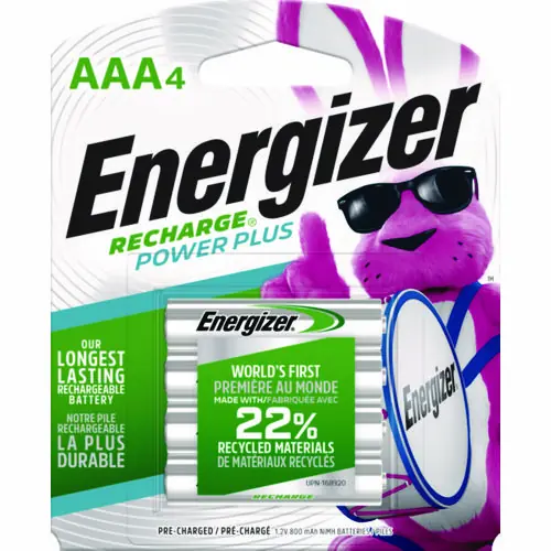 Energizer® NiMH Rechargeable AAA Batteries, 1.2 V, 4/Pack
