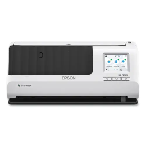 Epson® DS-C480W Wireless Color Compact Desktop Document Scanner, 660 dpi Optical Resolution, 20-Sheet Auto Document Feeder
