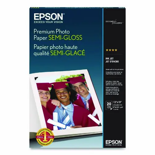 Epson® Premium Photo Paper, 13 x 19 inches, Semi-Gloss, 20 Sheets