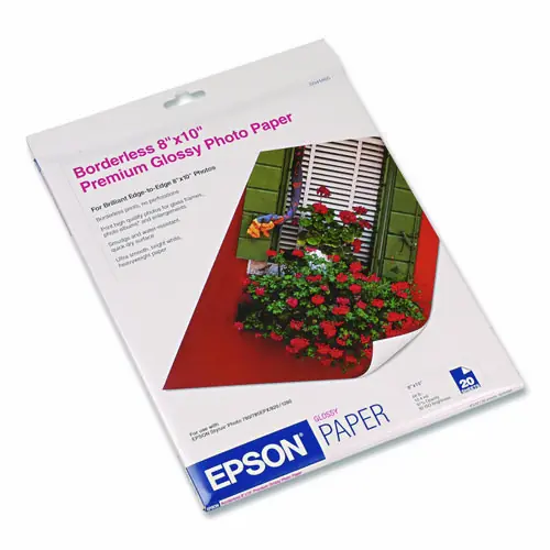 Epson® Premium Photo Paper, High-Gloss, 8 x 10, Bright White, 20/Pack