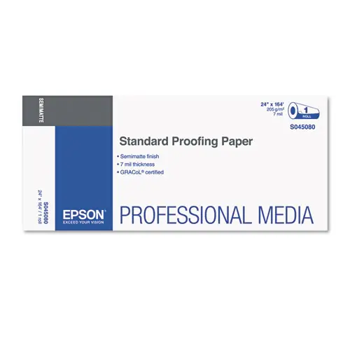 Epson® Proofing Paper Roll, Semi-Matte, 24" x 164 ft, 7 mil, Resin White