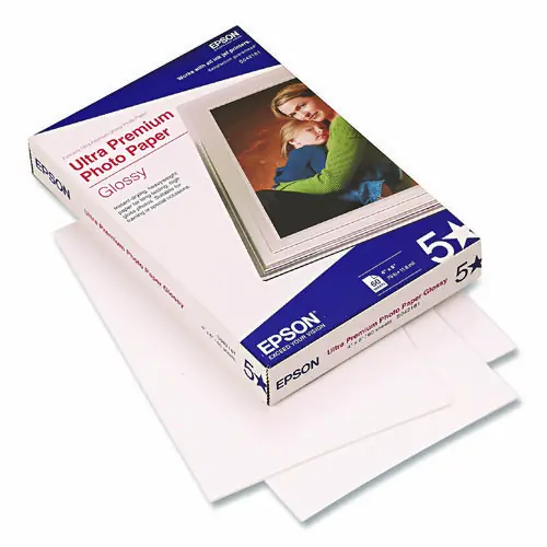Epson® Ultra Premium Glossy Photo Paper, 4 x 6, Bright White, 60/Pack