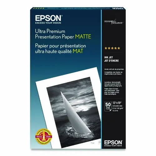 Epson® Ultra Premium Matte Presentation Paper, 13 x 19, Matte White, 50 Sheets