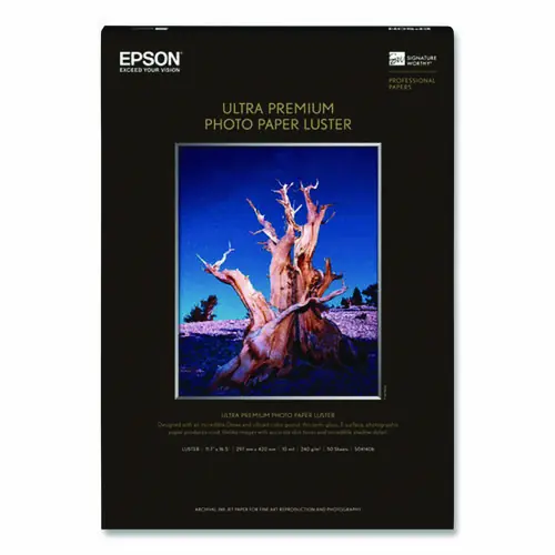 Epson® Ultra Premium Photo Paper, Luster, 11.75" x 16.5", 50 Sheets