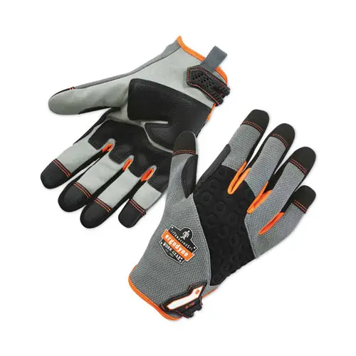 ergodyne® ProFlex 710 Heavy-Duty Mechanics Gloves, Gray, Small, Pair
