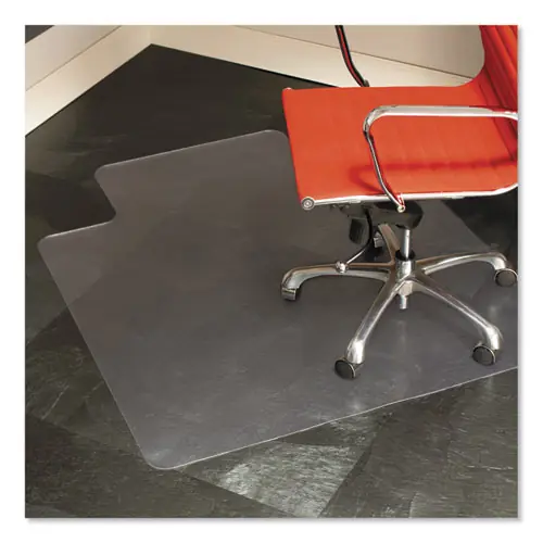 ES Robbins® EverLife Chair Mat for Hard Floors, Heavy Use, Rectangular with Lip, 45 x 53, Clear