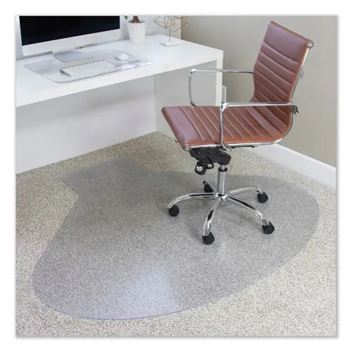 ES Robbins® EverLife Chair Mats for Medium Pile Carpet, Contour, 66 x 60, Clear